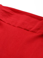 Women Red Solid High Compressed Seamless Instant Slimming Saree Shapewear - Inddus.com