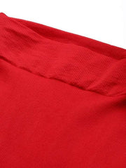 Women Red Solid High Compressed Seamless Instant Slimming Saree Shapewear - Inddus.com