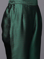 Women Red Yoke Design Gotta Patti Chanderi Cotton Kurta with Trousers & With Dupatta - Inddus.com