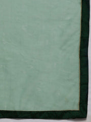 Women Red Yoke Design Gotta Patti Chanderi Cotton Kurta with Trousers & With Dupatta - Inddus.com