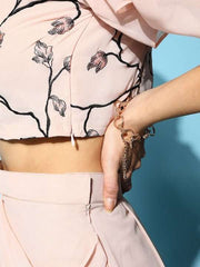 Women Self Design Top With Skirt - Inddus.com