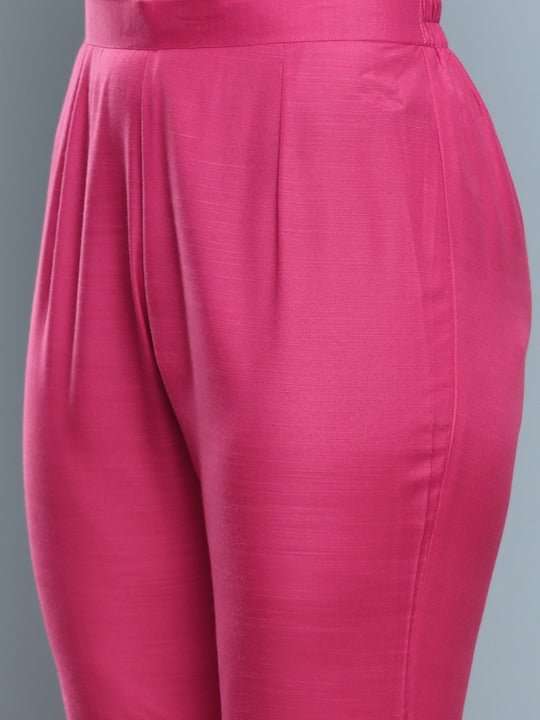 Women Solid A-Line Kurta With Trousers & With Jacket - Inddus.com