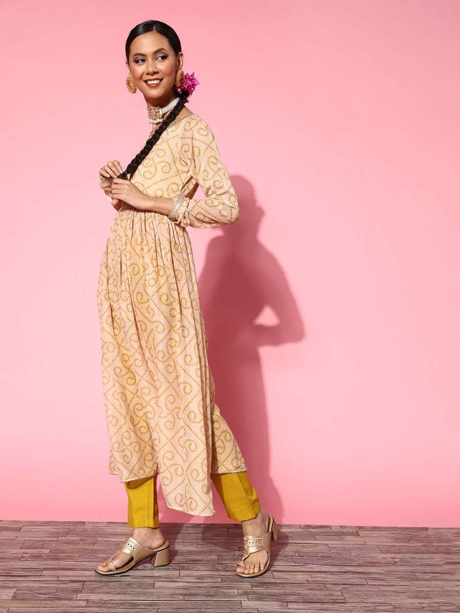 Women Solid Poly-Chiffon Ethereal Embroidery Kurta Set - Inddus.com