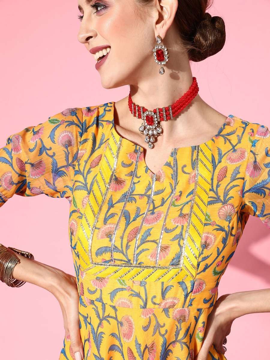 Women Solid Poly-Chiffon Ethereal Embroidery Kurta Set - Inddus.com