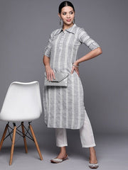 Women Striped Kurta With Trousers - Inddus.com