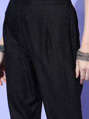 Women Striped Silk Blend New Neckline Kurta Set - Inddus.com