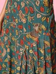 Women Stylish Green Printed Top With Palazzos - Inddus.com