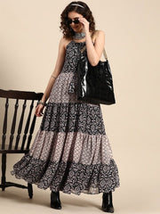 Women Swirling Volume Fit and Flare Dress - Inddus.com