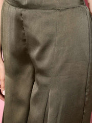 Women Taupe Solid Top With Palazzos - Inddus.com