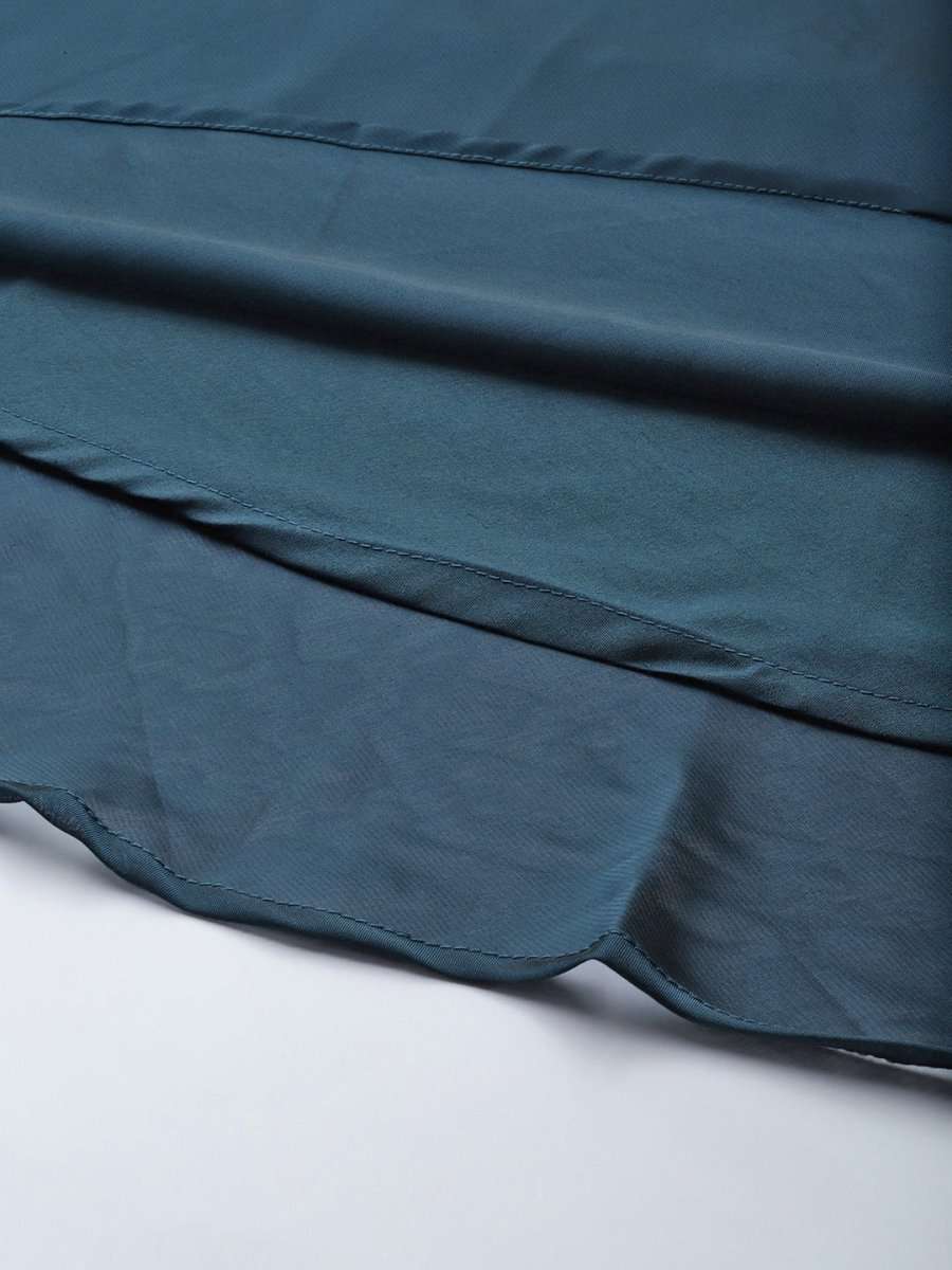 Women Teal Blue Anarkali Kurta With Gotta Detail Dupatta - Inddus.com