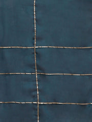 Women Teal Blue Anarkali Kurta With Gotta Detail Dupatta - Inddus.com