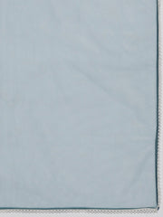 Women Teal Green Embroidered Thread Work Kurta with Palazzos & With Dupatta - Inddus.com