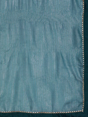 Women Teal Green Gotta Patti Kurta with Trousers & With Dupatta - Inddus.com