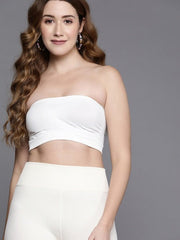 Women White seamless Bandeau Bra - Inddus.com