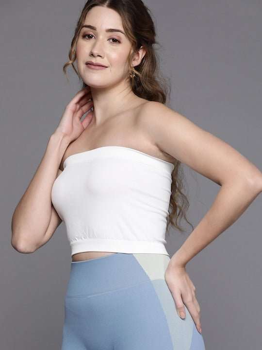 Women White Seamless Bandeau Bra - Inddus.com