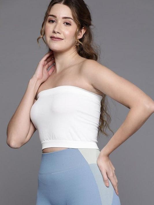 Women White Seamless Bandeau Bra - Inddus.com