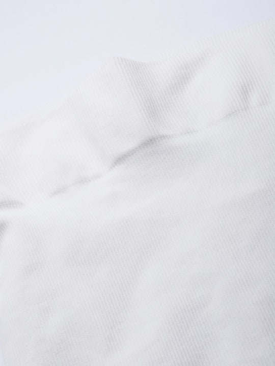 Women White Solid High Compressed Seamless Instant Slimming Saree Shapewear - Inddus.com