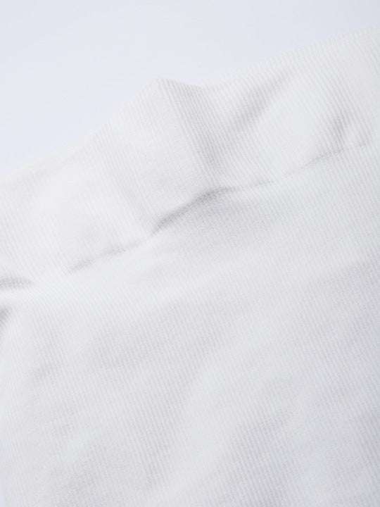 Women White Solid High Compressed Seamless Instant Slimming Saree Shapewear - Inddus.com