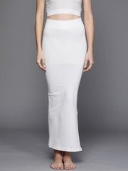 Women White Solid High Compressed Seamless Instant Slimming Saree Shapewear - Inddus.com