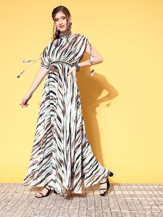 Women White Tie and Dye Tie & Dye 2.0 Dress - Inddus.com