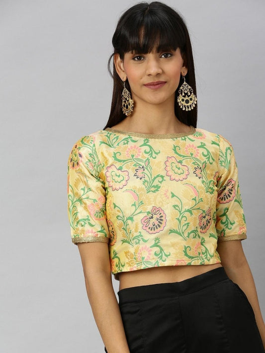 Woven Cream Crop Top - inddus-us