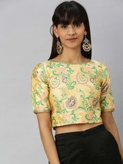 Woven Cream Crop Top - inddus-us