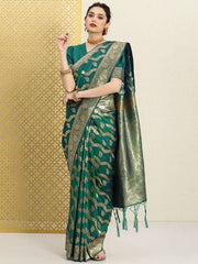 Woven Design Ethnic Motifs Zari Silk Blend Saree