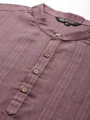 Woven Design Thread Work Kurta - Inddus.com