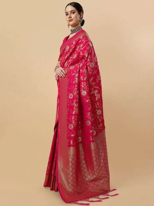 Woven Design Zari Saree - Inddus.com