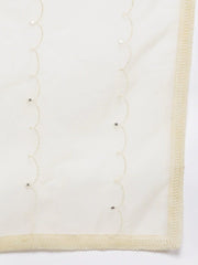 Yellow Yoke Embroidered Kurta with Dupatta - inddus-us