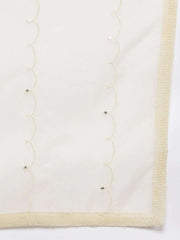 Yellow Yoke Embroidered Kurta with Dupatta - inddus-us