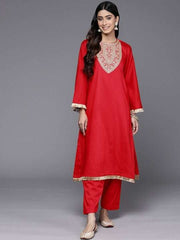 Yoke Design Flared Sleeves Kurta With Salwar - Inddus.com