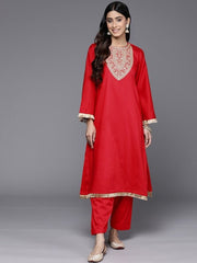 Yoke Design Flared Sleeves Kurta With Salwar - Inddus.com