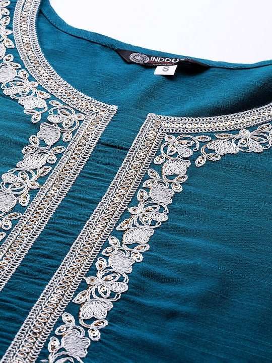 Yoke Design Kurta with Trousers - Inddus.com