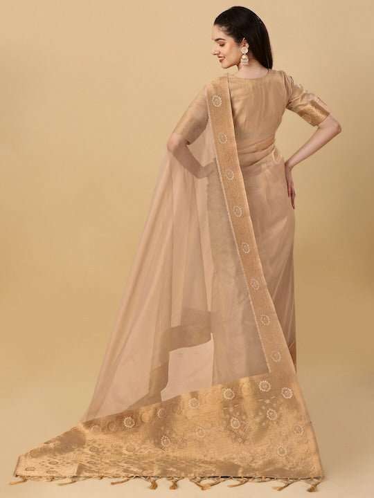 Zari Organza Saree - Inddus.com