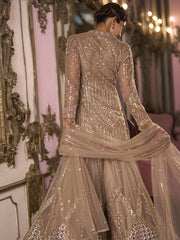 Brown Handwork Embroidered Gharara Suit
