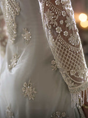 Silver Handwork Embroidered Palazzo Suit