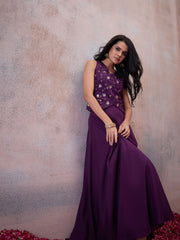 Floral Embroidered Top with Skirt