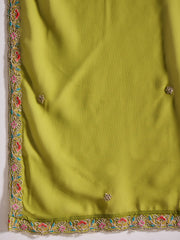 Women Floral Embroidered Thread Work Floral Georgette Kurta