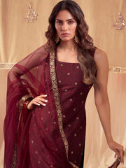 Women Ethnic Motifs Embroidered Regular Kurta with Trousers & With Dupatta