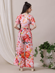 Girls Printed Top With Palazzos Set