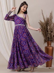 Girls Ethnic Motifs Printed Ethnic Dresses