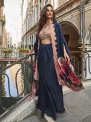 Ethnic Blue Crepe Silk Salwar Suit