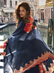 Ethnic Blue Crepe Silk Salwar Suit