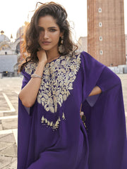 Silk Purple Palazzo Salwar Kameez