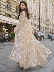 Indo Western Peach Jacket and Dhoti Style Dress