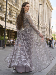 Indo Western Grey Jacket and Dhoti Style Dress