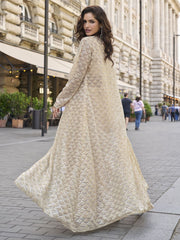 Indo Western Cream Jacket and Dhoti Style Dress