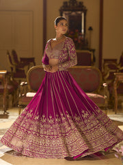 Pink Georgette Embroidered Work Readymade Lehenga Choli