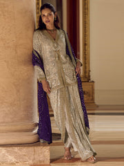 Fantastic Beige Georgette Hand Embroidered Sequins Dhoti Style Bottom